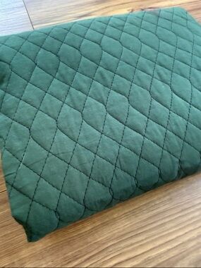 Vintage Pre Quilted Cheaters Fabric Green Double Sided With Batting 34"x 42"
